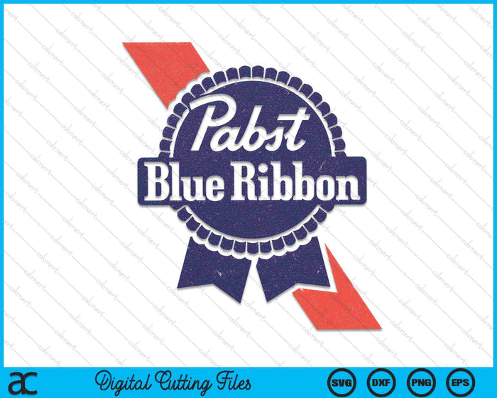 Pabst Blue Ribbon Sash & Ribbon Logo SVG PNG Digital Cutting Files