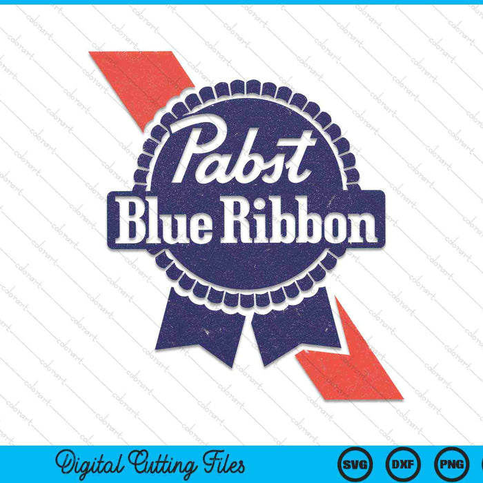 Pabst Blue Ribbon Sash & Ribbon Logo SVG PNG Digital Cutting Files