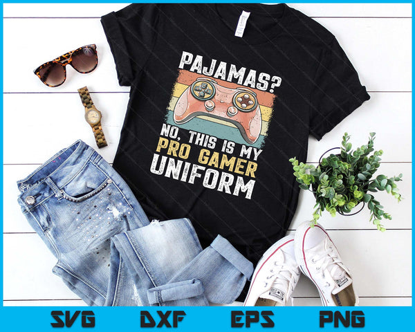 Pajamas No Pro Gamer Funny Video Games Boys Teens Gaming SVG PNG Digital Printable Files
