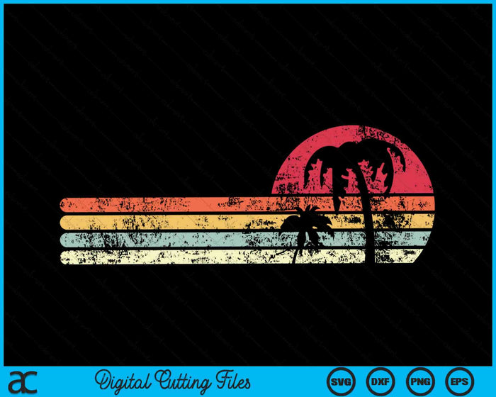 Palm Tree Retro Style Tropical Beach SVG PNG Digital Cutting Files Palm Tree Retro Style Tropical Beach SVG PNG Digital Cutting Files