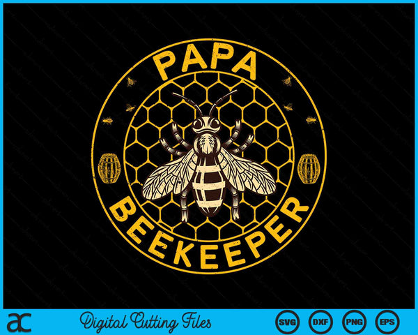 Papa Beekeeper, Bee Whisperer Distressed Retro Style SVG PNG Digital Cutting Files