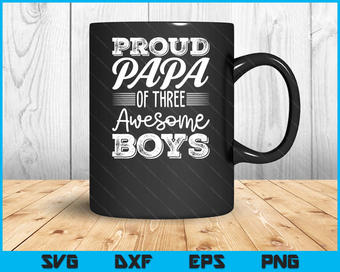 Papa van 3 jongens Vaderdag SVG PNG digitale snijbestanden  Papa van 3 jongens Vaderdag SVG PNG digitale snijbestanden
