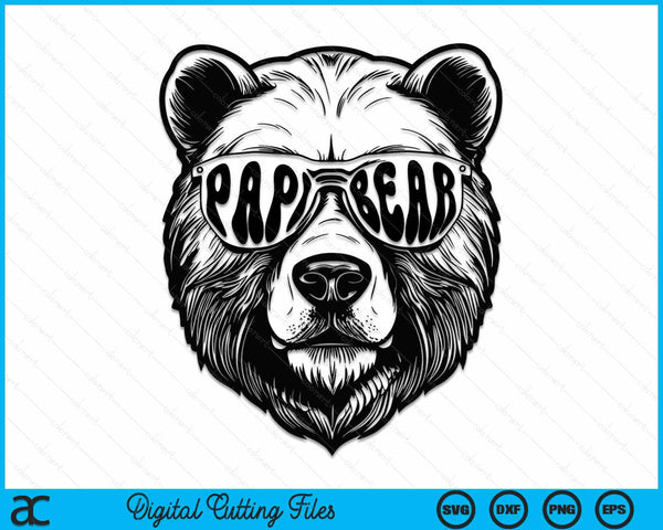 Papi Bear With Sunglasses Father Bear Papi Bear SVG PNG Digital Cutting Files