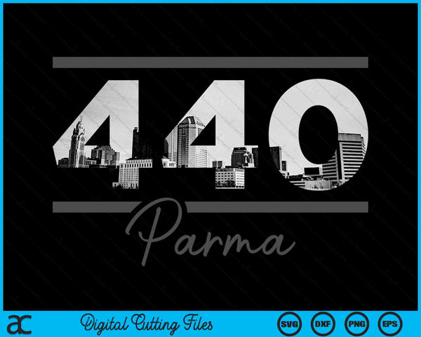 Parma 440 Area Code Skyline Ohio Vintage SVG PNG Digital Cutting Files