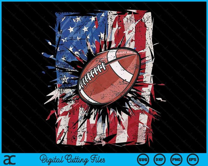 Patriotic American Football 4th Of July USA American Flag SVG PNG Digital Printable Files