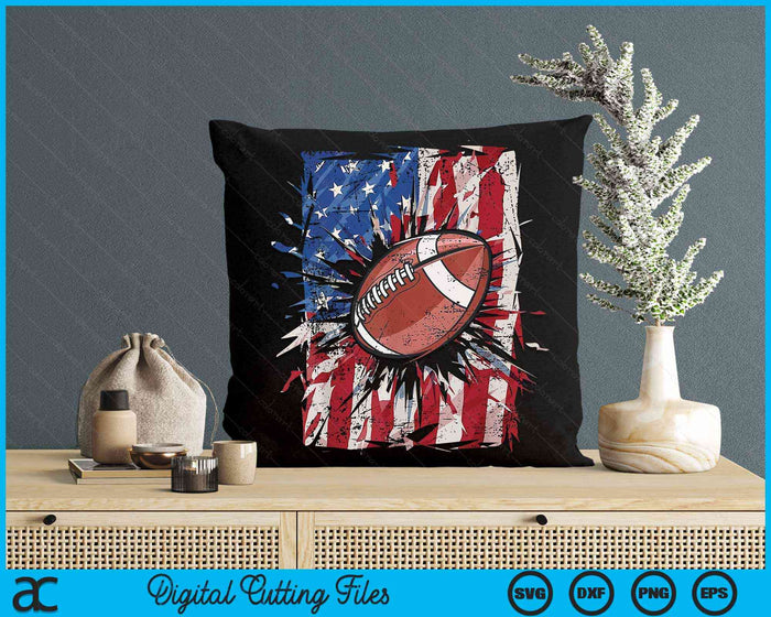 Patriotic American Football 4th Of July USA American Flag SVG PNG Digital Printable Files