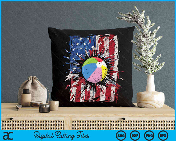 Patriotic Beach Ball 4th Of July USA American Flag SVG PNG Digital Cutting Files