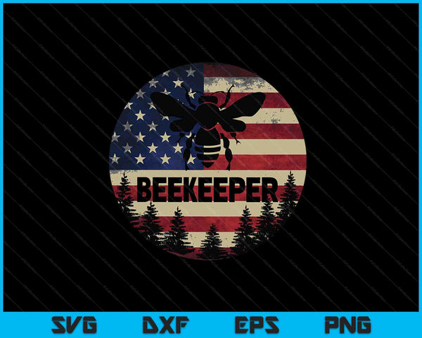 Patriotic Beekeeper American Flag SVG PNG Cutting Printable Files
