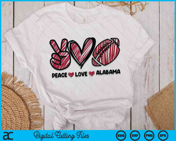 Peace Love Alabama SVG PNG Cutting Printable Files