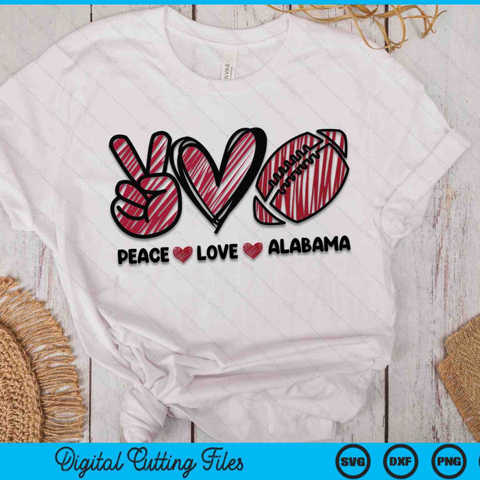 Peace Love Alabama SVG PNG Cutting Printable Files