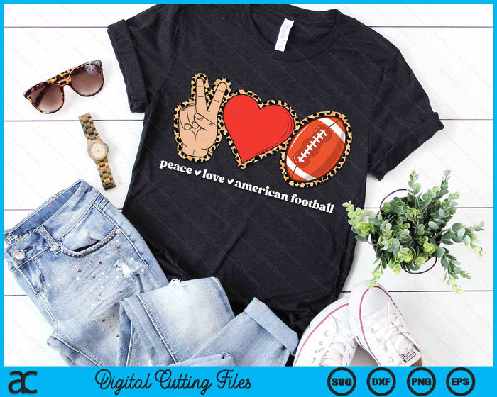 Peace Love American Football Cute American Football Lover Leopard Print SVG PNG Digital Cutting Files Peace Love American Football Cute American Football Lover Leopard Print SVG PNG Digital Cutting Files