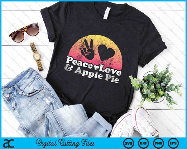 Peace Love And Apple Pie SVG PNG Digital Cutting Files