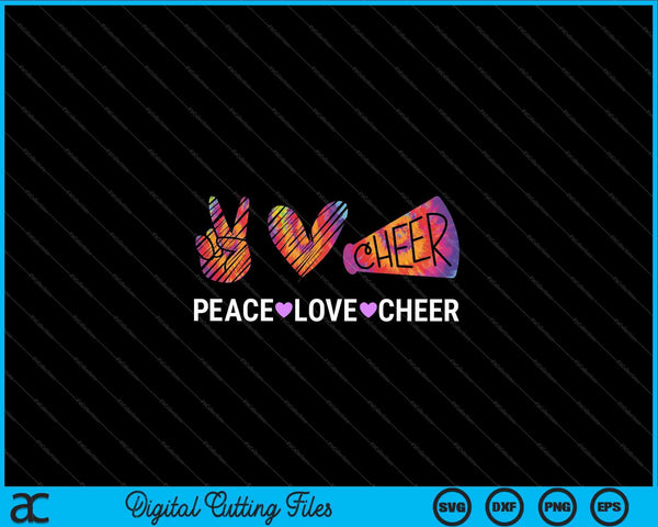 Peace Love Cheer Tie Dye Cheerleading for Cheerleader SVG PNG Digital Cutting Files