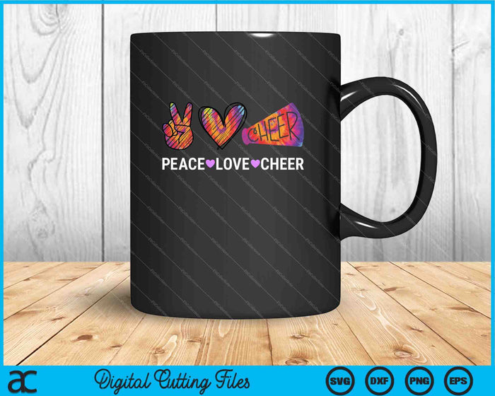 Peace Love Cheer Tie Dye Cheerleading for Cheerleader SVG PNG Digital Cutting Files