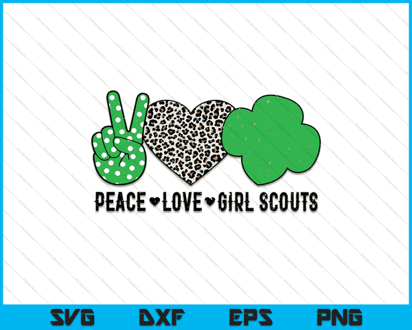 Peace Love Cookie Scout For Girls Bakery Cookie Season SVG PNG Digital Cutting Files