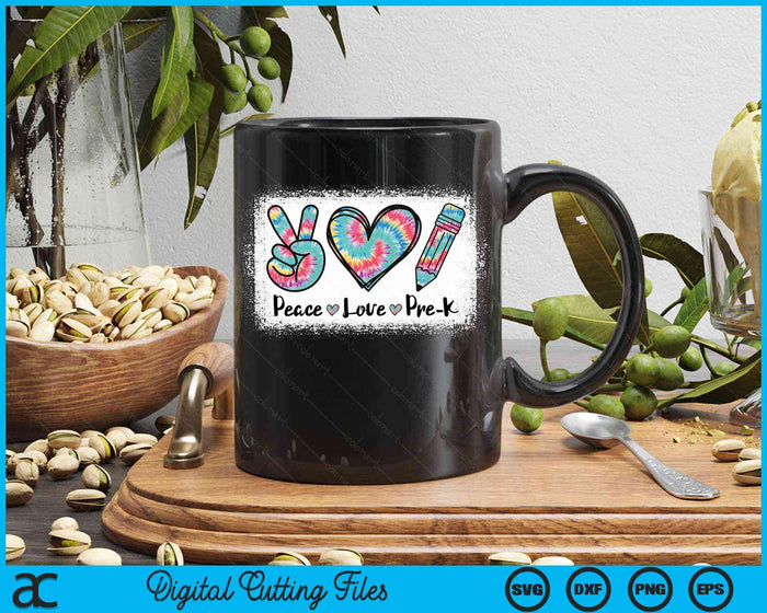 Peace Love Pre-K Girls Teacher Back To School Bleached SVG PNG Digital Cutting Files Peace Love Pre-K Girls Teacher Back To School Bleached SVG PNG Digital Cutting Files