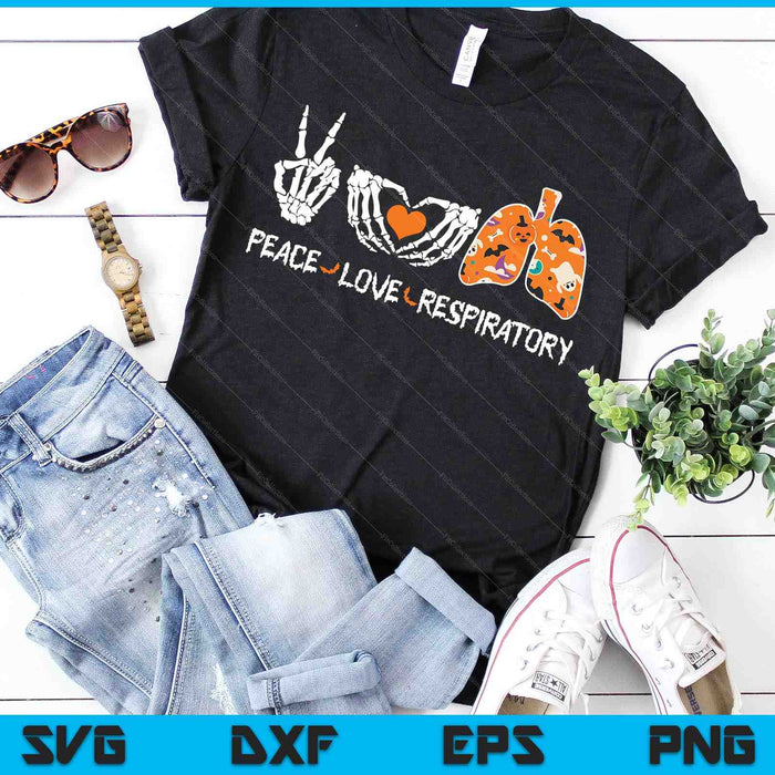 Peace Love Respiratory Therapist Skeleton Halloween SVG PNG Digital Cutting Files Peace Love Respiratory Therapist Skeleton Halloween SVG PNG Digital Cutting Files