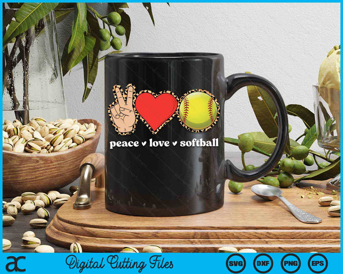 Peace Love Softball Cute Softball Lover Leopard Print SVG PNG Digital Cutting Files Peace Love Softball Cute Softball Lover Leopard Print SVG PNG Digital Cutting Files