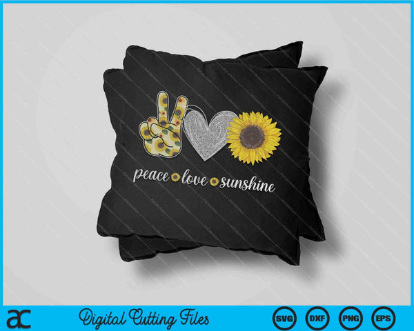 Peace Love Sunshine Sunflower Hippie SVG PNG Digital Cutting Files