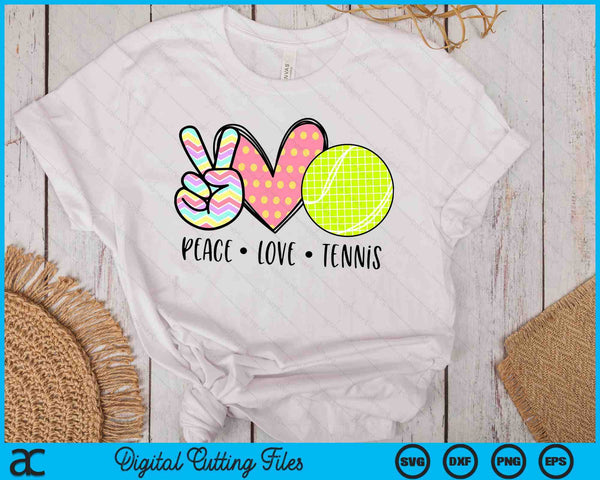 Peace Love Tennis Cute Design SVG PNG Digital Cutting Files