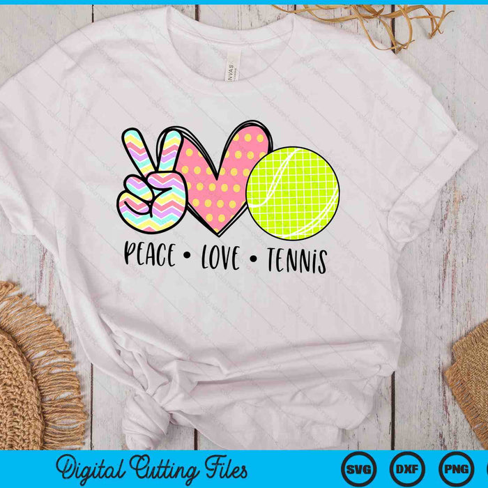 Peace Love Tennis Cute Design SVG PNG Digital Cutting Files Peace Love Tennis Cute Design SVG PNG Digital Cutting Files