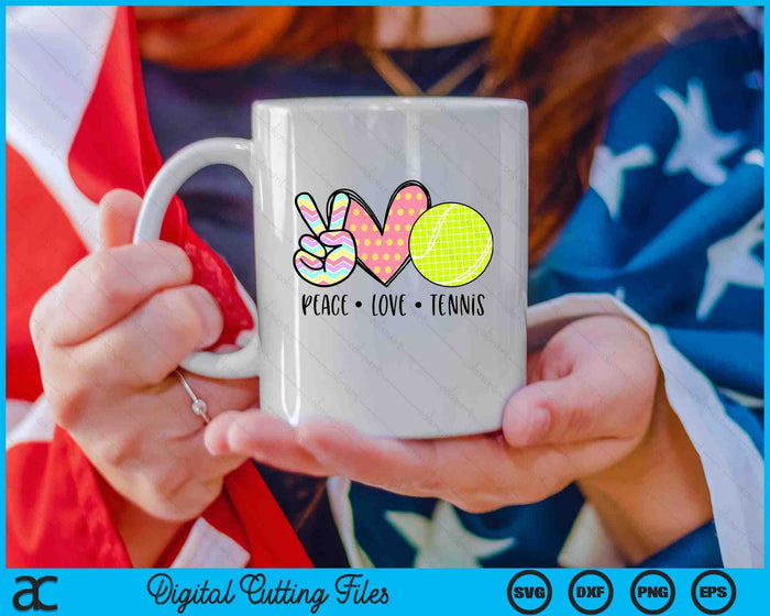 Peace Love Tennis Cute Design SVG PNG Digital Cutting Files Peace Love Tennis Cute Design SVG PNG Digital Cutting Files