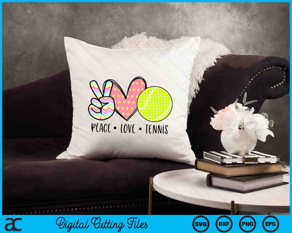 Peace Love Tennis Cute Design SVG PNG Digital Cutting Files