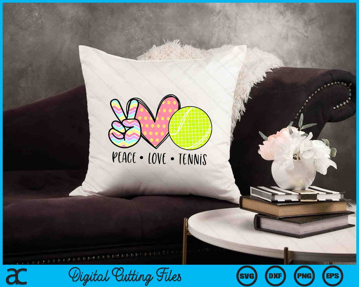 Peace Love Tennis Cute Design SVG PNG Digital Cutting Files Peace Love Tennis Cute Design SVG PNG Digital Cutting Files
