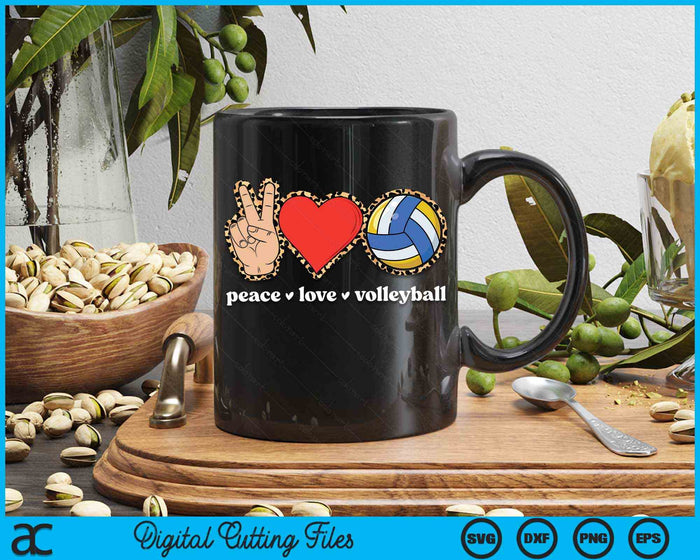 Peace Love Volleyball Cute Volleyball Lover Leopard Print SVG PNG Digital Cutting Files Peace Love Volleyball Cute Volleyball Lover Leopard Print SVG PNG Digital Cutting Files