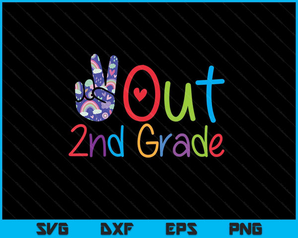 Peace Out 2nd Grade SVG PNG Cutting Printable Files