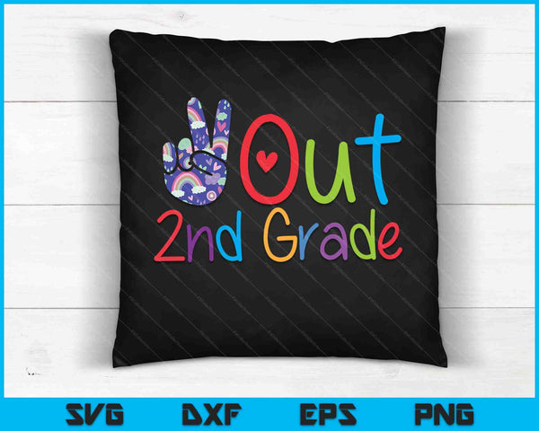 Peace Out 2nd Grade SVG PNG Cutting Printable Files