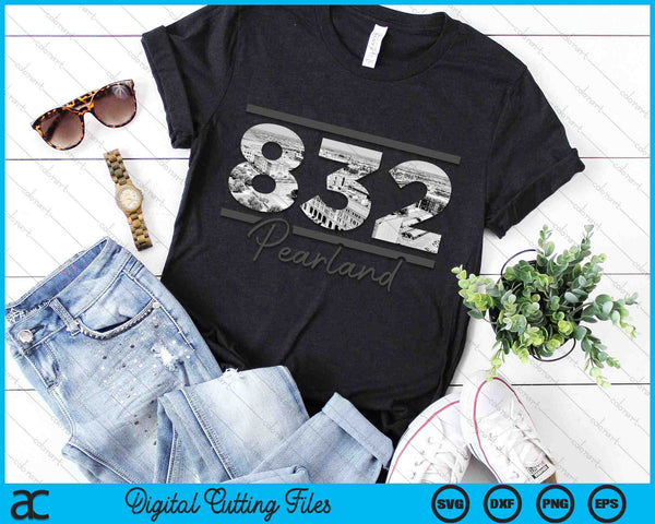 Pearland 832 Area Code Skyline Texas Vintage SVG PNG Digital Cutting Files