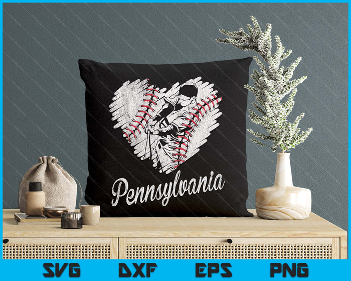 Pennsylvania Baseball Heart Distressed Vintage Baseball Fans SVG PNG Digital Printable Files Pennsylvania Baseball Heart Distressed Vintage Baseball Fans SVG PNG Digital Printable Files