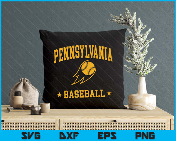 Pennsylvania Baseball Vintage Gameday Retro Baseball Lover SVG PNG Digital Printable Files