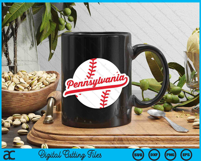 Pennsylvania Baseball Vintage Pennsylvania Pride Love City Red SVG PNG Digital Cutting Files