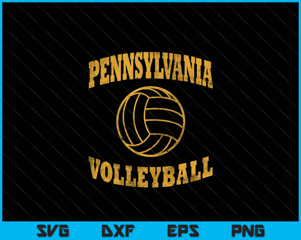 Pennsylvania Volleyball Classic Vintage Distressed SVG PNG Digital Cutting Files