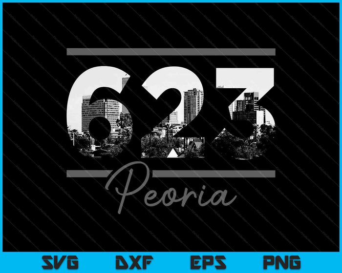 Peoria 623 Netnummer Skyline Arizona Vintage SVG PNG Snijden afdrukbare bestanden Peoria 623 Netnummer Skyline Arizona Vintage SVG PNG Snijden afdrukbare bestanden