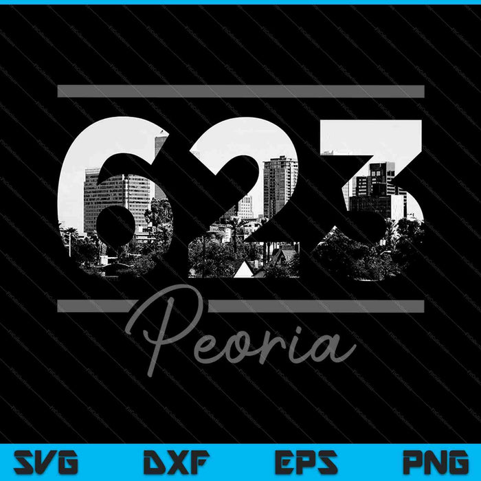 Peoria 623 Netnummer Skyline Arizona Vintage SVG PNG Snijden afdrukbare bestanden Peoria 623 Netnummer Skyline Arizona Vintage SVG PNG Snijden afdrukbare bestanden