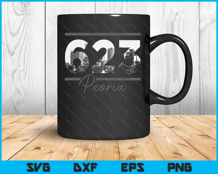 Peoria 623 Netnummer Skyline Arizona Vintage SVG PNG Snijden afdrukbare bestanden Peoria 623 Netnummer Skyline Arizona Vintage SVG PNG Snijden afdrukbare bestanden