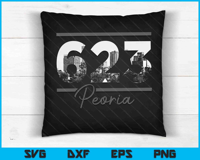 Peoria 623 Netnummer Skyline Arizona Vintage SVG PNG Snijden afdrukbare bestanden Peoria 623 Netnummer Skyline Arizona Vintage SVG PNG Snijden afdrukbare bestanden