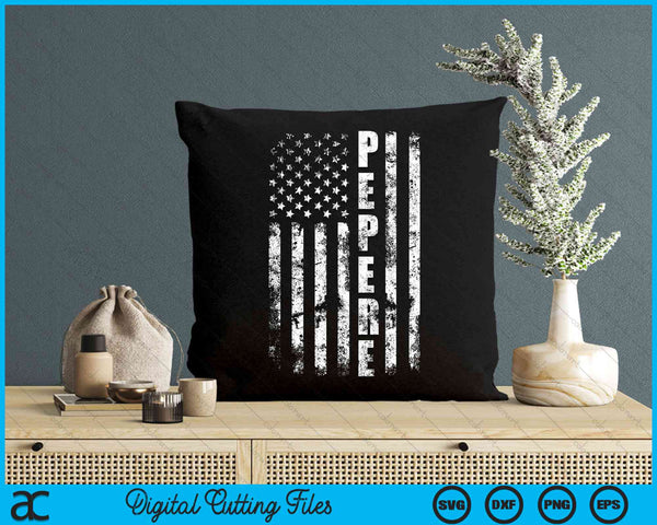 Pepere America Flag Family Christmas SVG PNG Digital Cutting File