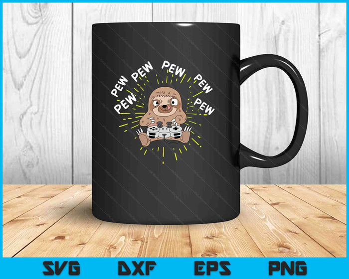 Pew Gamer Sloth Gaming SVG PNG Digital Printable Files Pew Gamer Sloth Gaming SVG PNG Digital Printable Files
