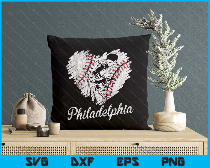 Philadelphia Baseball Heart Distressed Vintage Baseball Fans SVG PNG Digital Printable Files Philadelphia Baseball Heart Distressed Vintage Baseball Fans SVG PNG Digital Printable Files