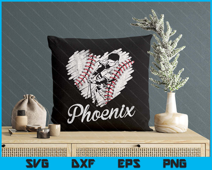 Phoenix Baseball Heart Distressed Vintage Baseball Fans SVG PNG Digital Printable Files Phoenix Baseball Heart Distressed Vintage Baseball Fans SVG PNG Digital Printable Files