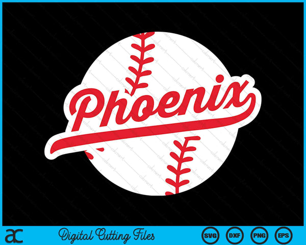 Phoenix Baseball Vintage Phoenix Pride Love City Red SVG PNG Digital Cutting Files