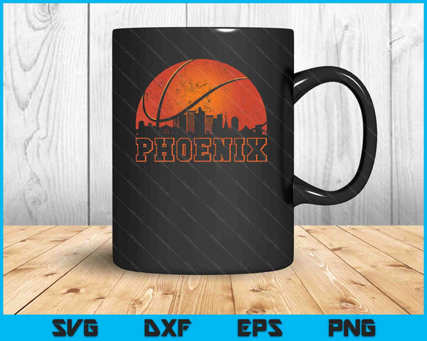 Phoenix Basketball AZ Arizona Skyline Sunset SVG PNG Cutting Printable Files