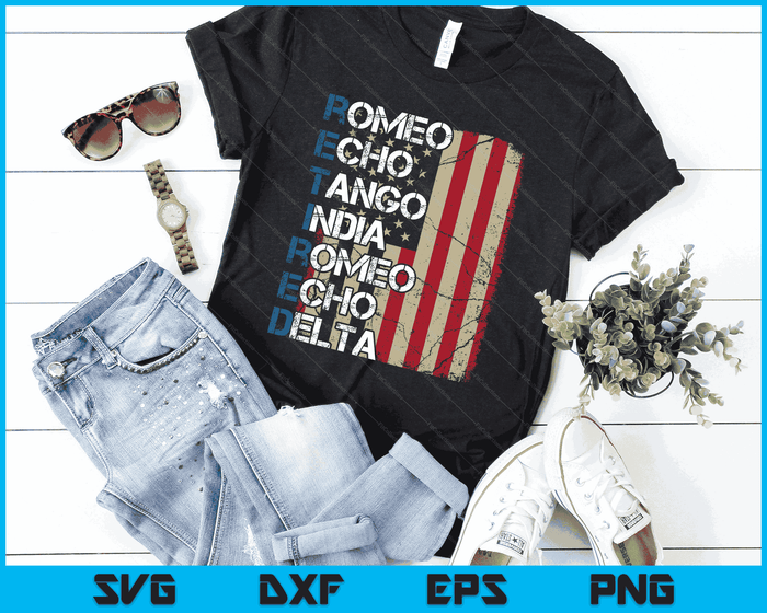 Phonetic Alphabet Retired Veteran Retirement Army Military SVG PNG Digital Cutting Files Phonetic Alphabet Retired Veteran Retirement Army Military SVG PNG Digital Cutting Files