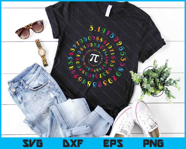 Pi Spiral Novelty Math Geek 3.14 Pi Day SVG PNG Digital Cutting Files