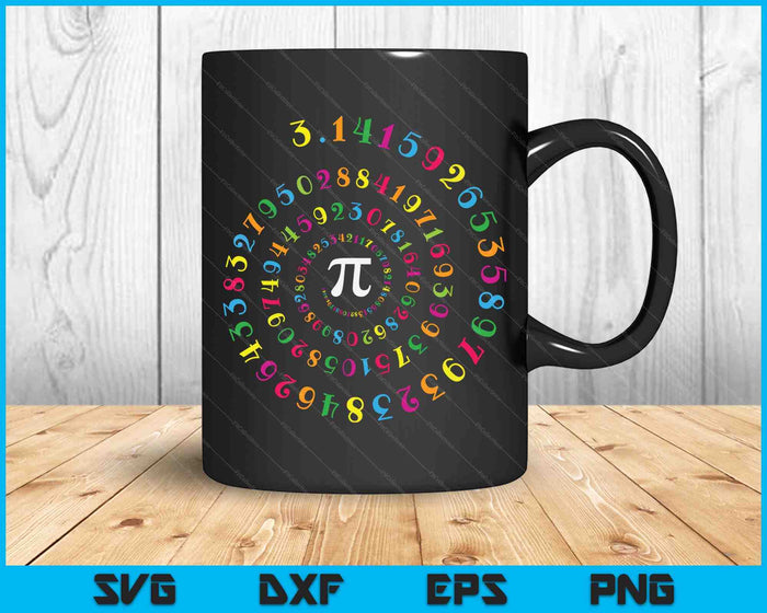 Pi Spiral Novelty Math Geek 3.14 Pi Day SVG PNG Digital Cutting Files