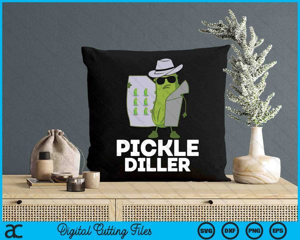 Pickle Diller Funny Dill Pickle Pun Pickle Lover Cucumber SVG PNG Digital Cutting File